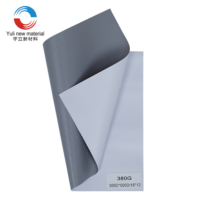 380 g / m2 300D × 500D 18 × 12 Laminowany na zimno szary baner PVC Flex